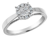 Diamond Engagement Ring 1/4 Carat (ctw) in 14K White Gold